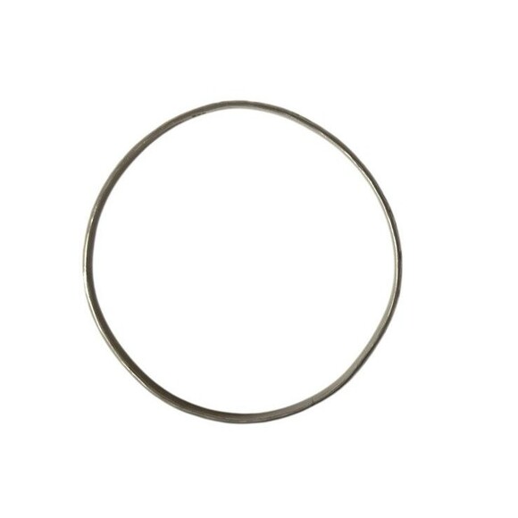 Vintage Sterling Silver Hand Stamped Bangle Bracelet Hecho en Mexico - Picture 2 of 4